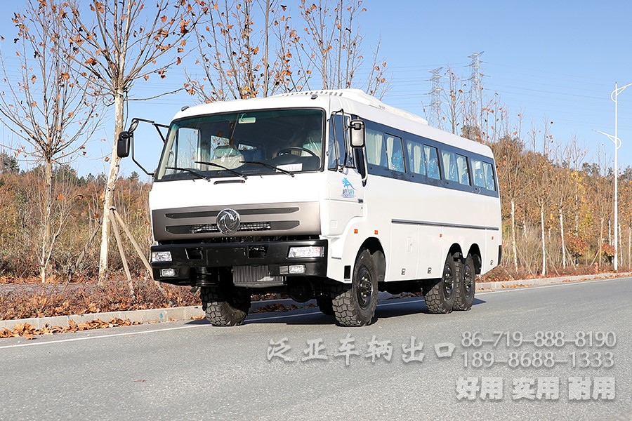 东风六驱190马力越野客车_东风6*6手动六档越野中巴车、客车改装生产厂家